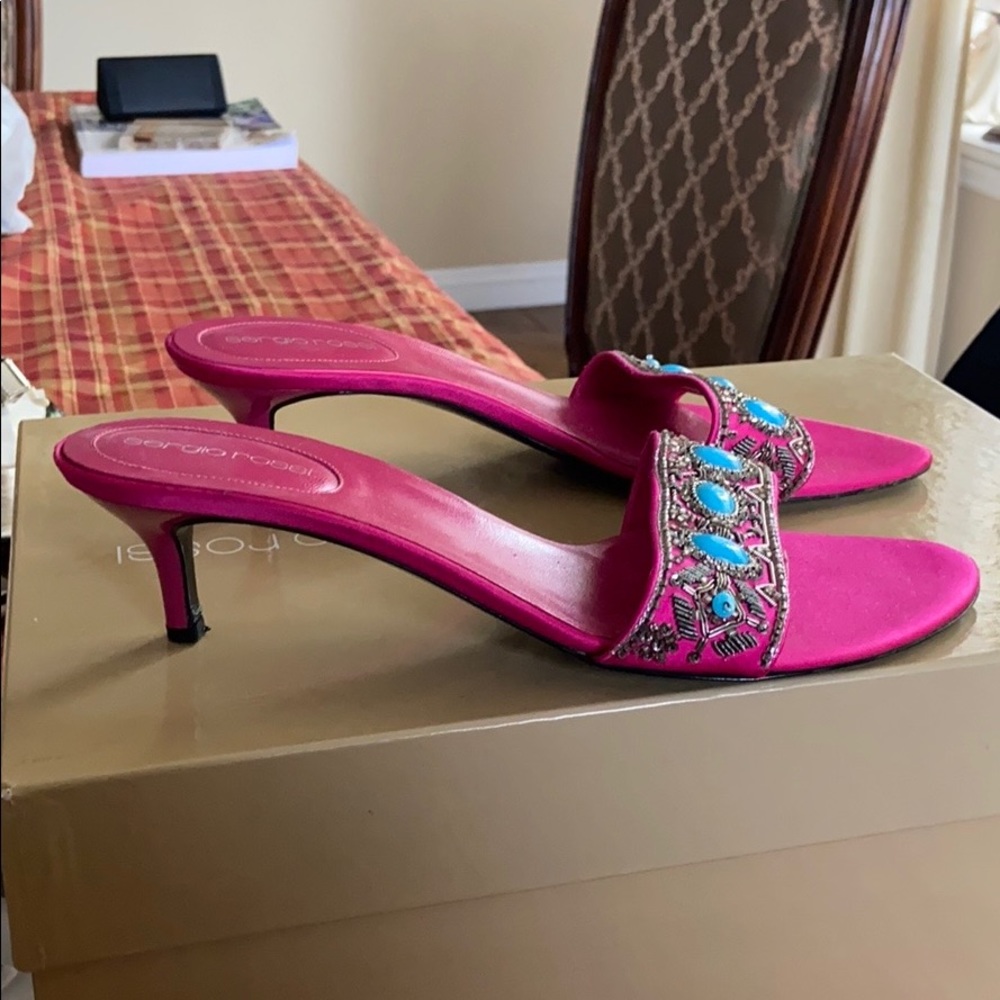 Sergio Rossi sandal leather boho style brand new